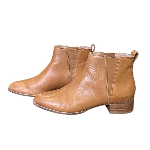 Madewell The Carina Leather Ankle Boots in English Saddle Leather Womens Size 10 - Picture 2 of 10